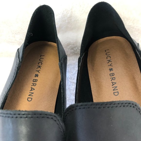 Lucky Brand Navy Cahill Leather Loafer Flat Slip On Dress Shoe Size 8.5 - Picture 10 of 14